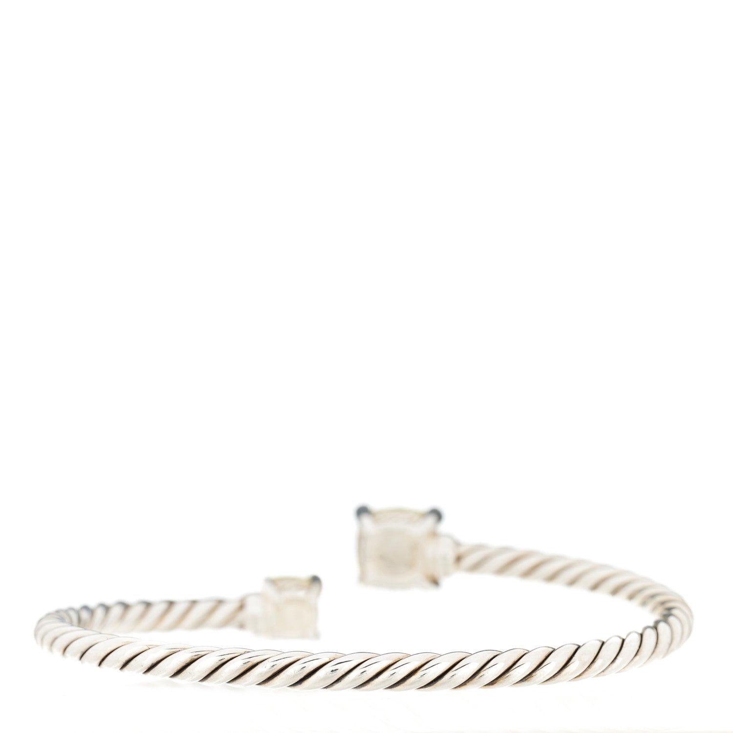 David Yurman Sterling Silver Diamond Lemon Citrine 4mm Chatelaine Bypass Bracelet 2 of 3