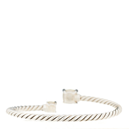 David Yurman Sterling Silver Diamond Lemon Citrine 4mm Chatelaine Bypass Bracelet 2 of 3
