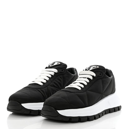 Prada Re-Nylon Piuma Metal Triangle Logo Quilted 45mm Sneakers 41 Black 3 of 9