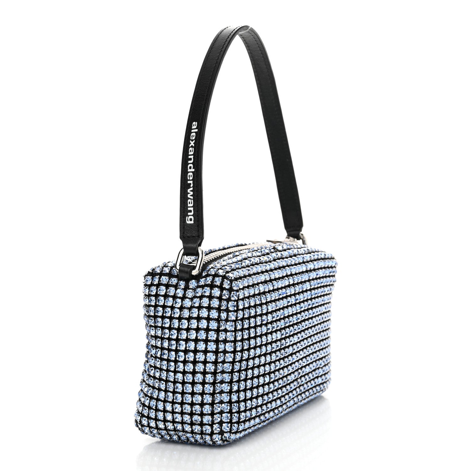 Alexander Wang Mesh Crystal Rhinestone Mini Heiress Pouch Navy 3 of 13