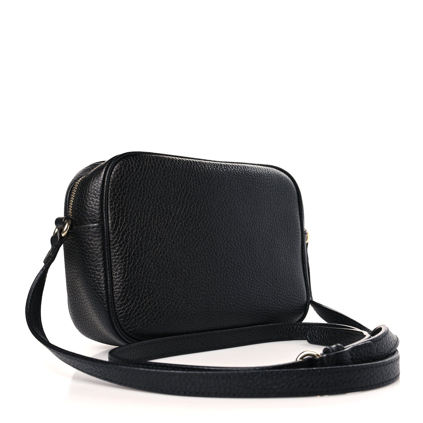 Pebbled Calfskin Small Soho Disco Bag Black