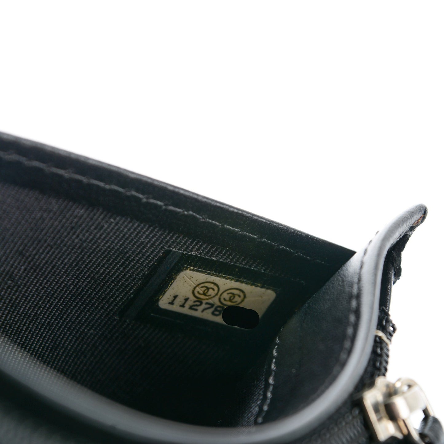 Lambskin Perforated Yen Wallet Black