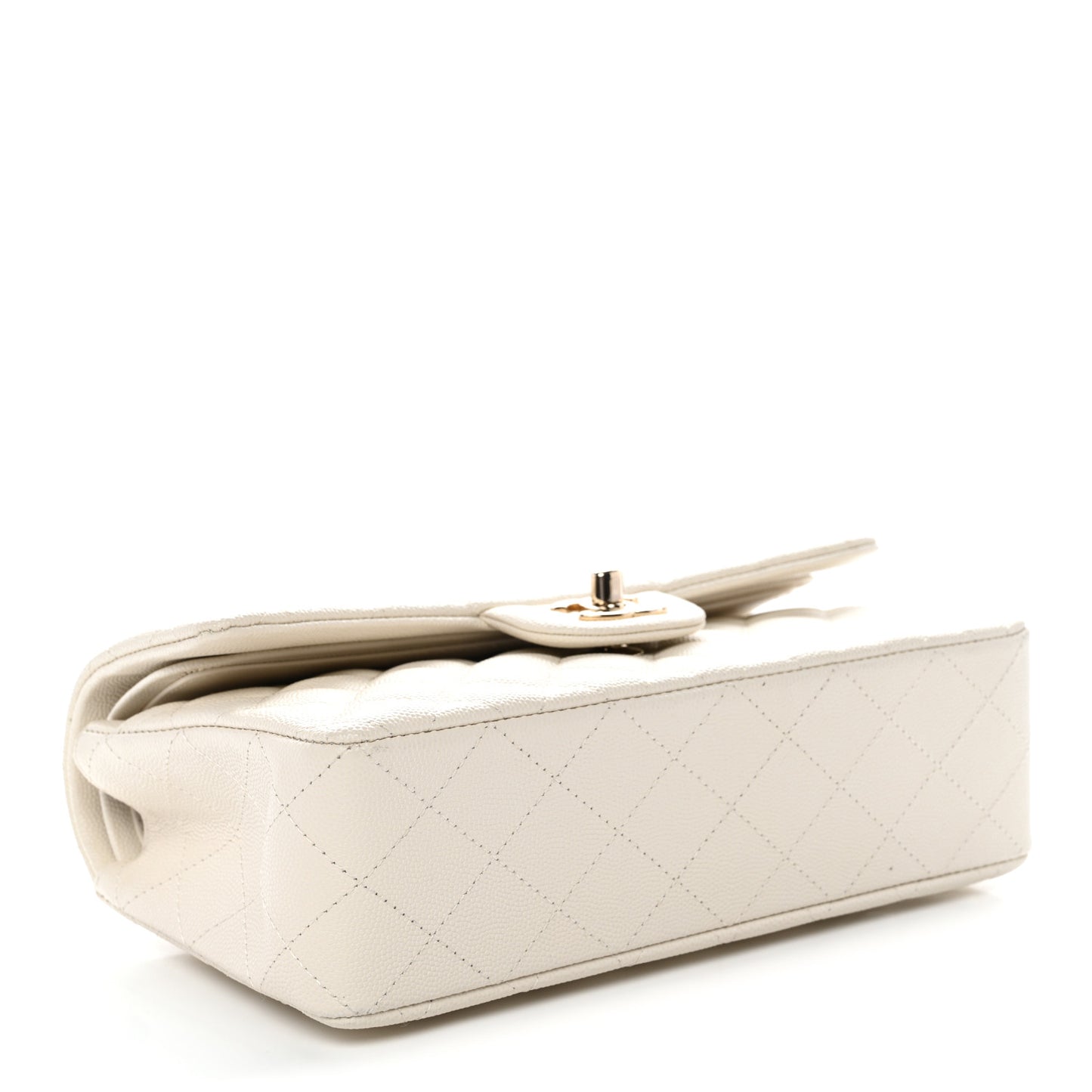 Caviar Quilted Small Double Flap White