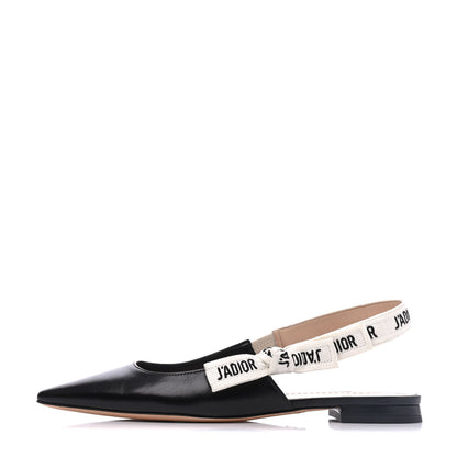 Christian Dior Lambskin Ribbon J'Adior Slingback Ballet Flats 35.5 Black 1 of 16