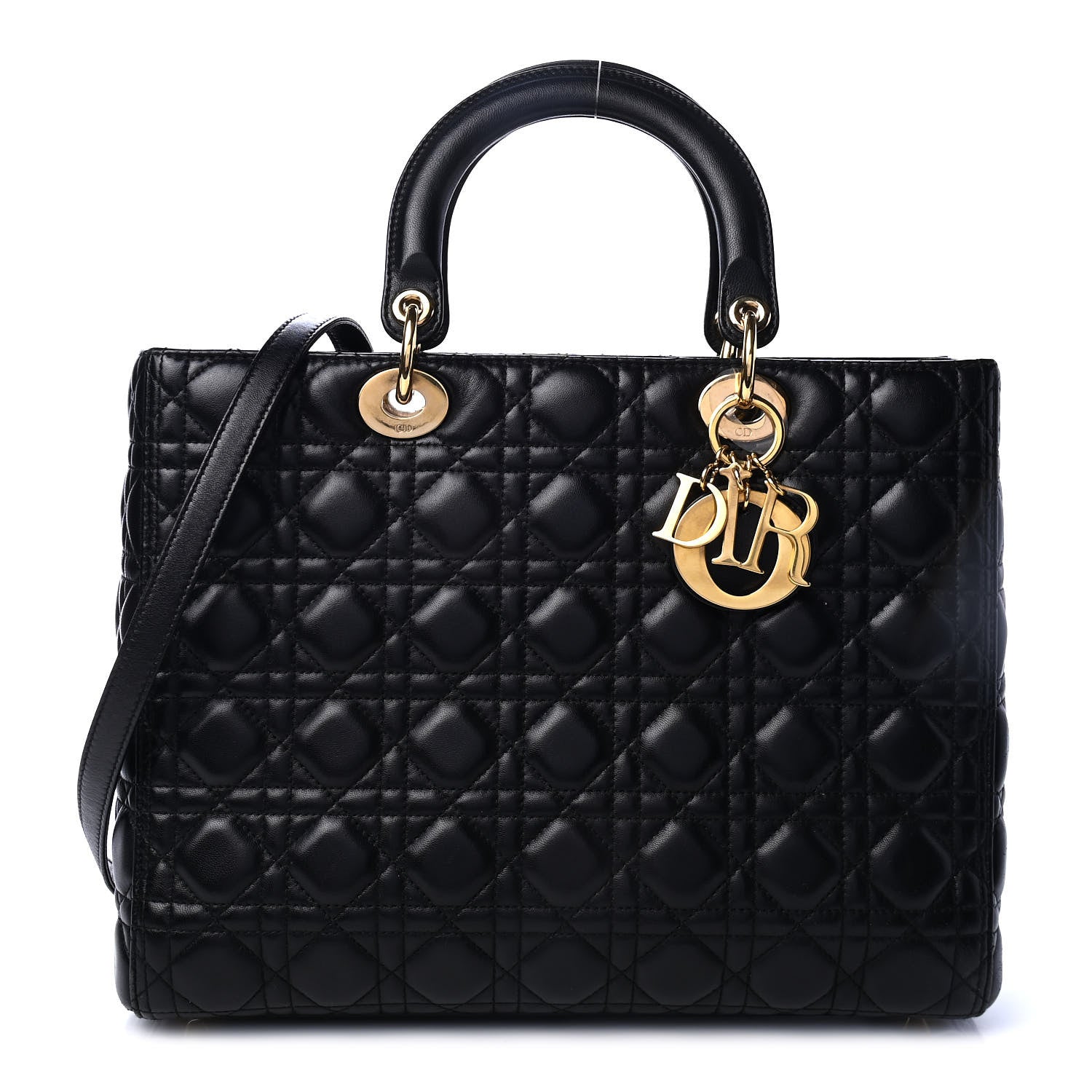 Christian Dior Lambskin Cannage Large Lady Dior Black 1 of 4