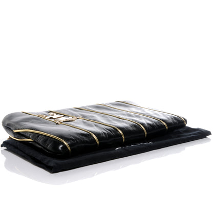 Chanel Glazed Calfskin Paris Londres Clutch Black 4 of 7