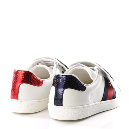 Gucci Calfskin Ayers Web Angry Cat Embroidered Mens Ace Sneakers 5.5 White 4 of 9