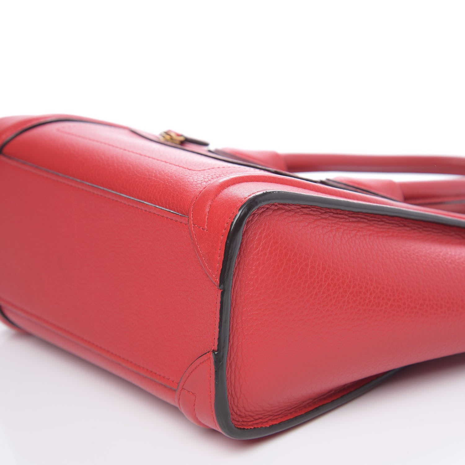 Celine Drummed Calfskin Nano Luggage Red 6 of 9