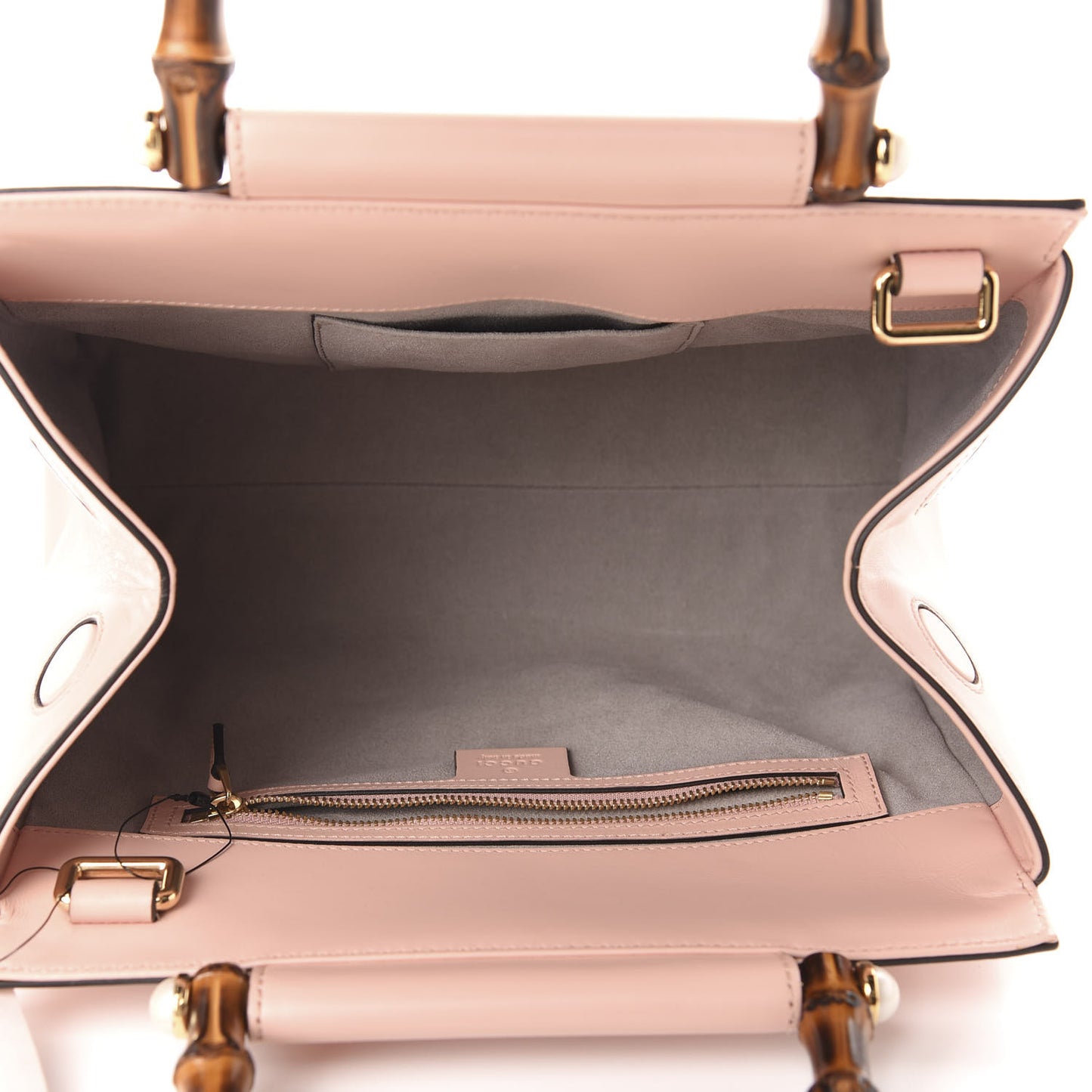 Nappa Bamboo Small Nymphaea Top Handle Bag Perfect Pink