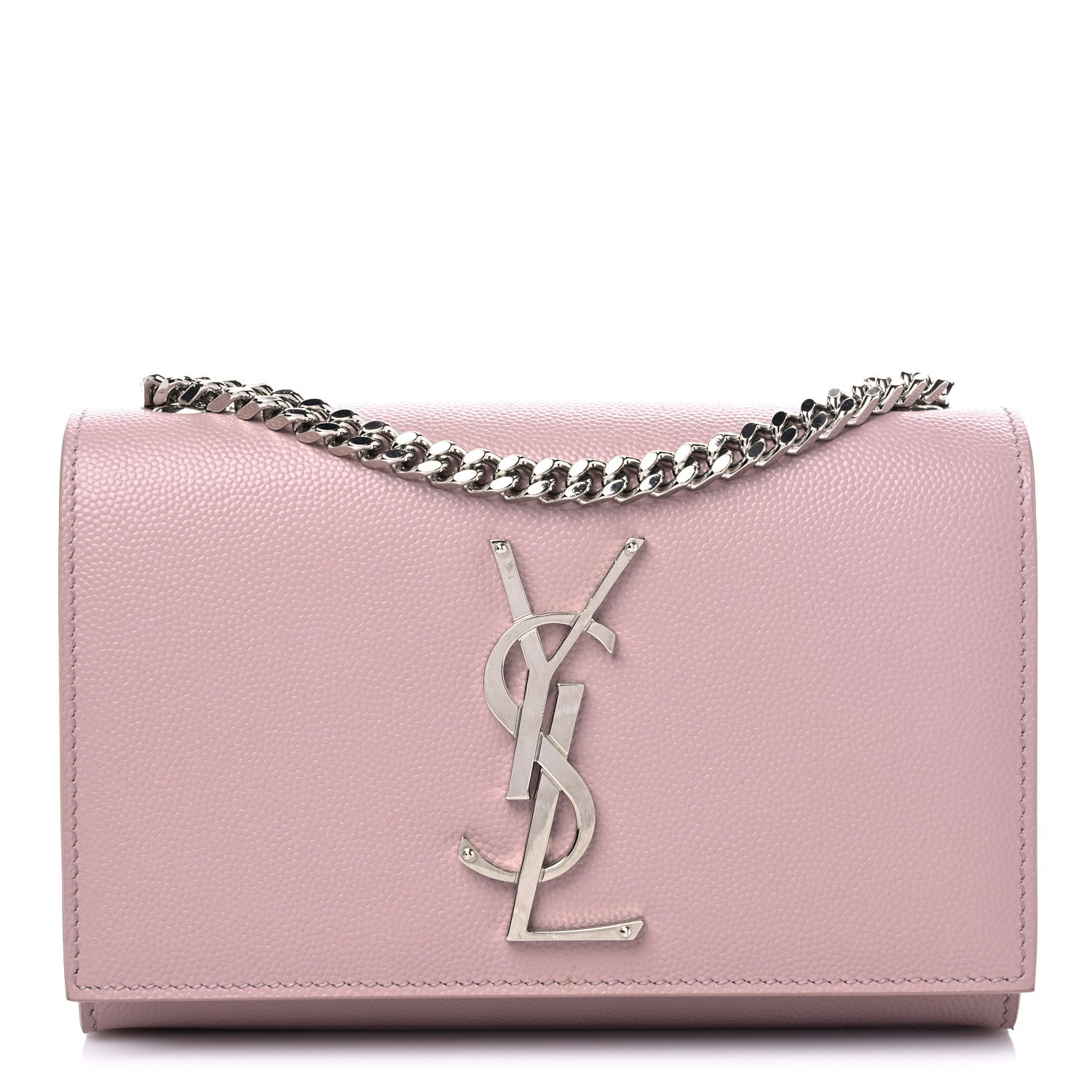 Saint Laurent Grain De Poudre Small Classic Monogram Kate Satchel Old Rose 1 of 8