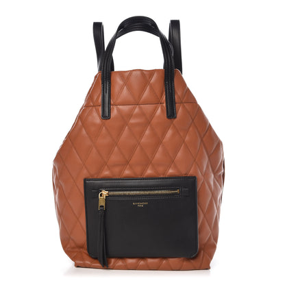 Givenchy Rubberized Canvas Quilted Duo Backpack Tan 1 of 10