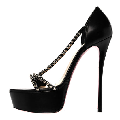 Christian Louboutin Nappa So Spike Alta 150 Sandals 37.5 Black 1 of 9