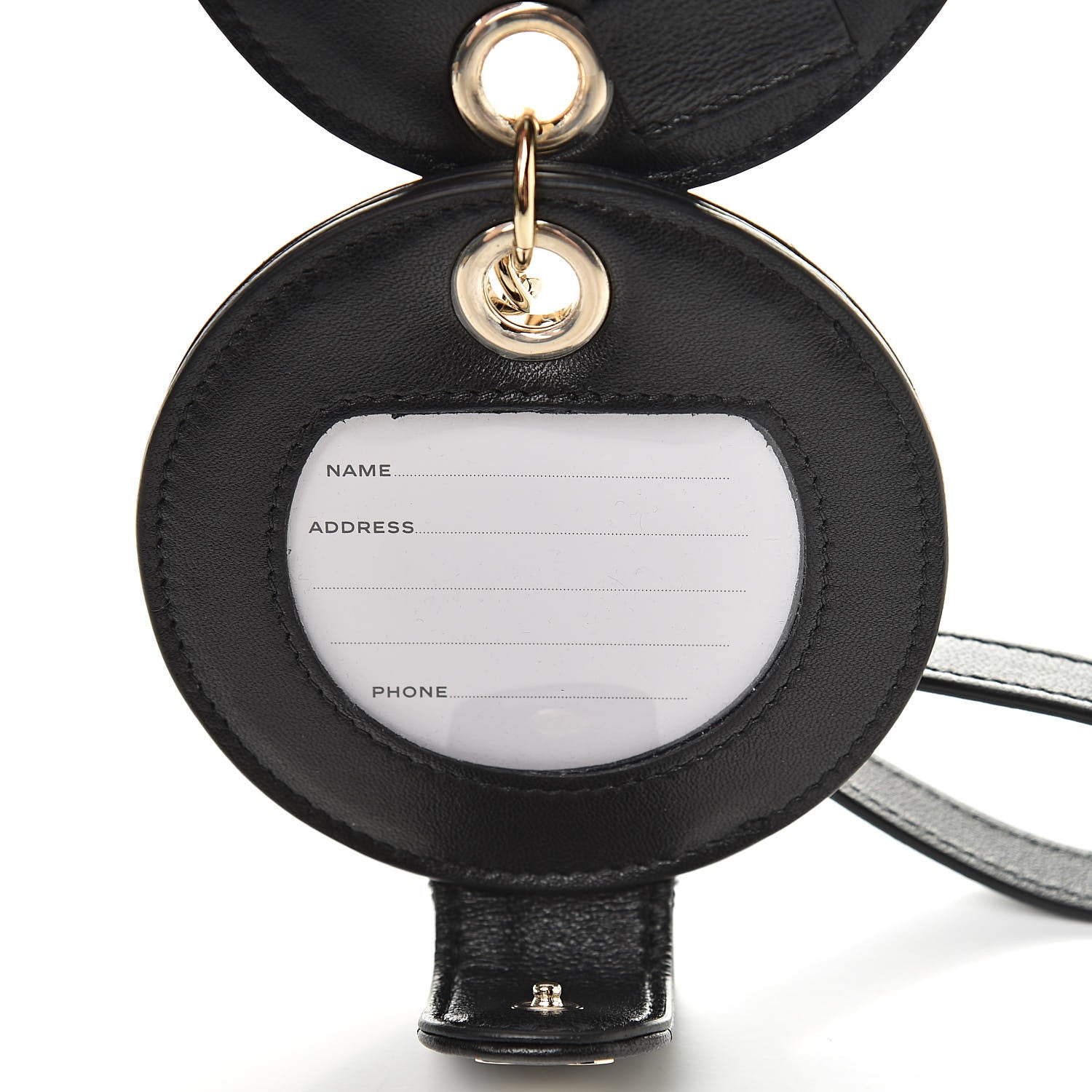 Chanel Lambskin Quilted Round Luggage Tag Black 5 of 6
