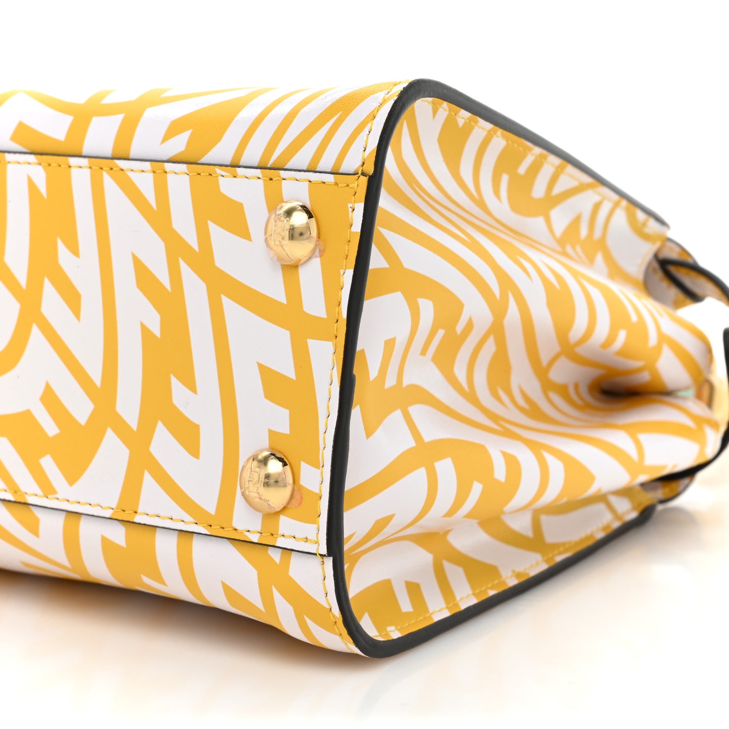 X SARAH COLEMAN Vitello Liberty Shiny Nappa Plexiglass FF Vertigo Mini Peekaboo Iconic Satchel Mimosa White