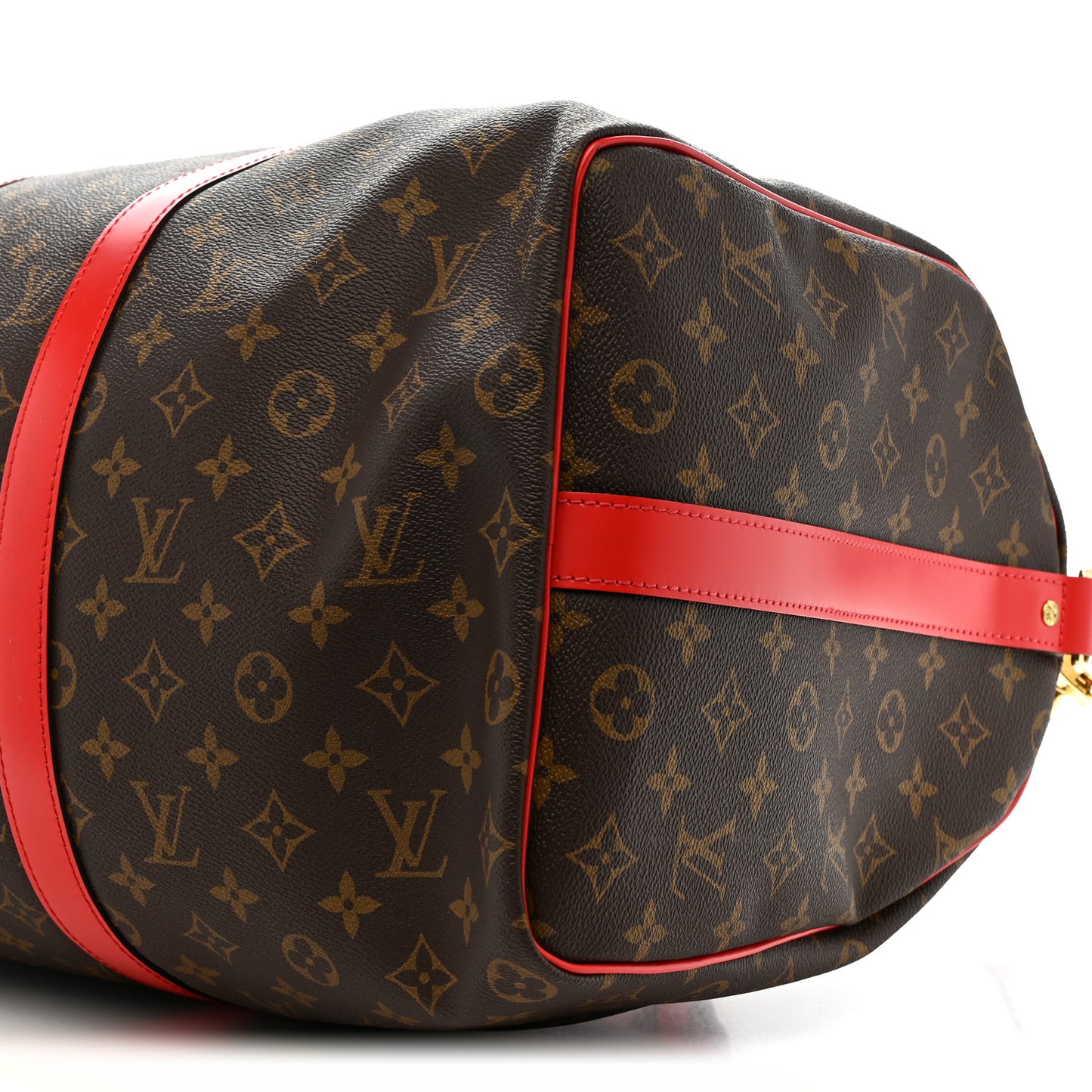 Calfskin Monogram Keepall Bandouliere 50 Coquelicot