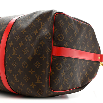 Louis Vuitton Calfskin Monogram Keepall Bandouliere 50 Coquelicot 8 of 8