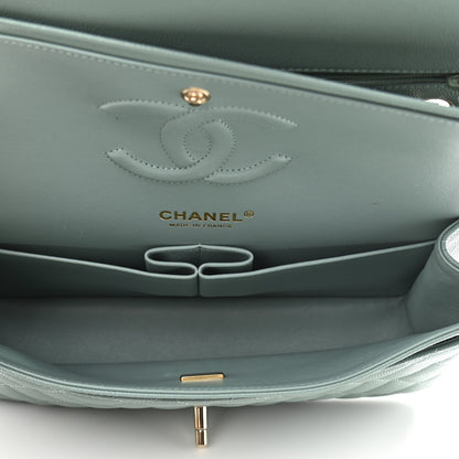 Chanel Caviar Quilted Medium Double Flap Green 6 of 9