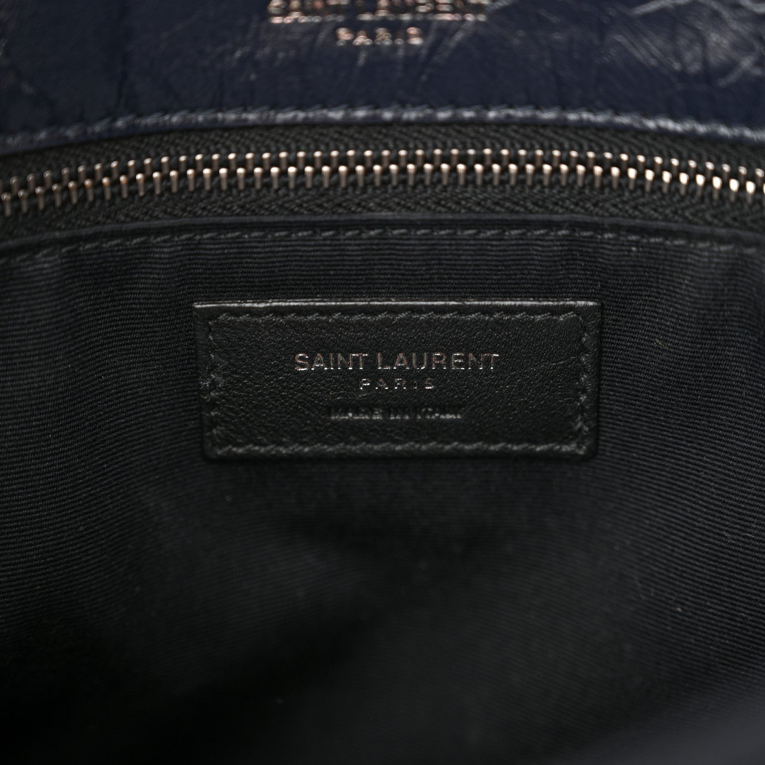 Saint Laurent Crinkled Calfskin Matelasse Monogram Medium Niki Chain Satchel Deep Marine 6 of 10