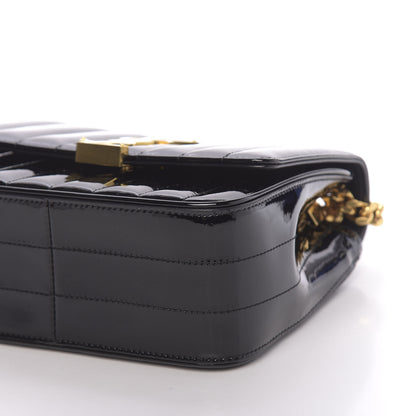 Saint Laurent Patent Calfskin Matelasse Monogram Medium Vicky Chain Bag Black 8 of 10