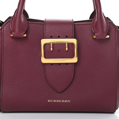 Burberry Soft Grain Calfskin Small Buckle Tote Dark Plum 9 of 22