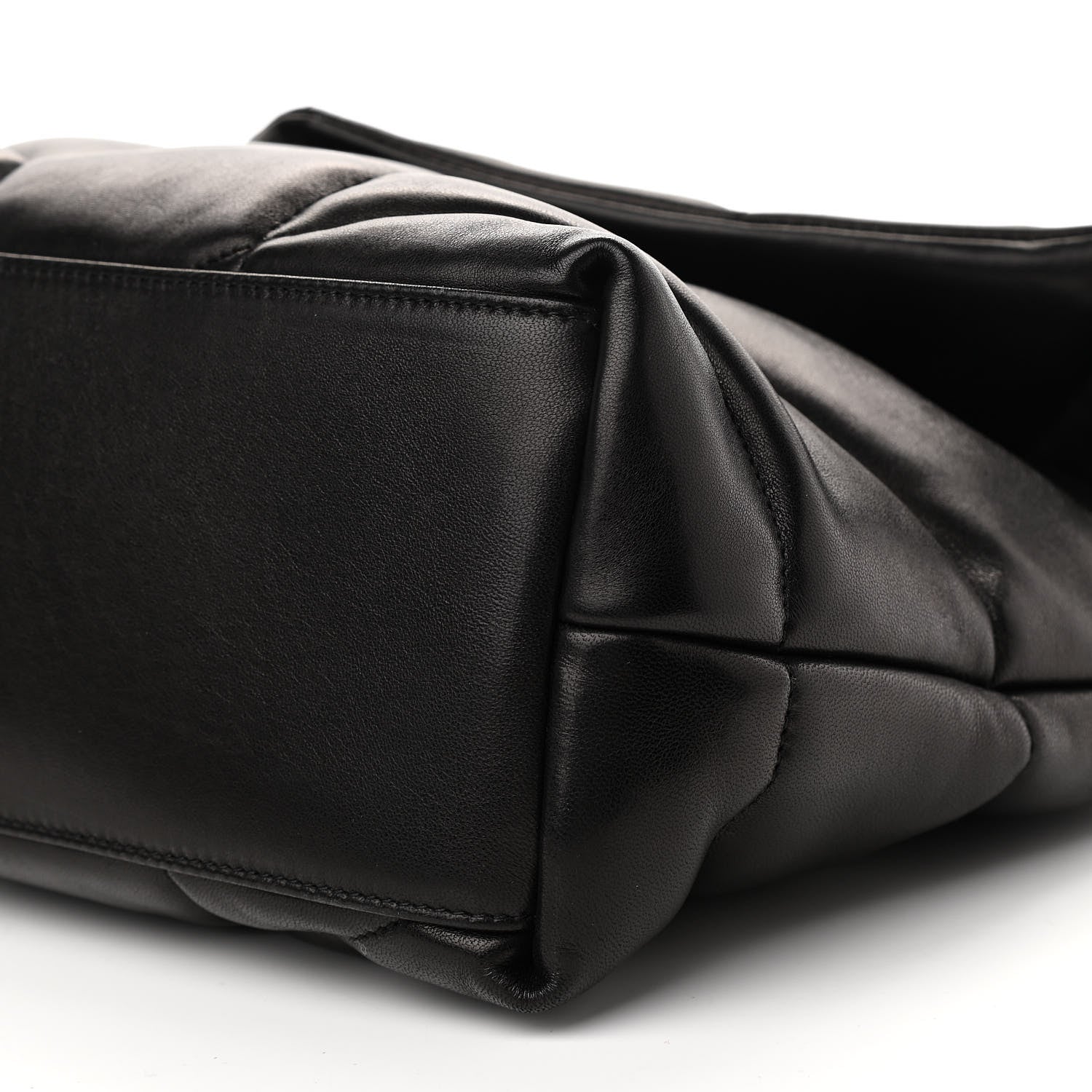 Saint Laurent Lambskin Quilted Medium Loulou Puffer Monogram Chain Satchel Black 10 of 10