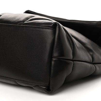 Saint Laurent Lambskin Quilted Medium Loulou Puffer Monogram Chain Satchel Black 10 of 10