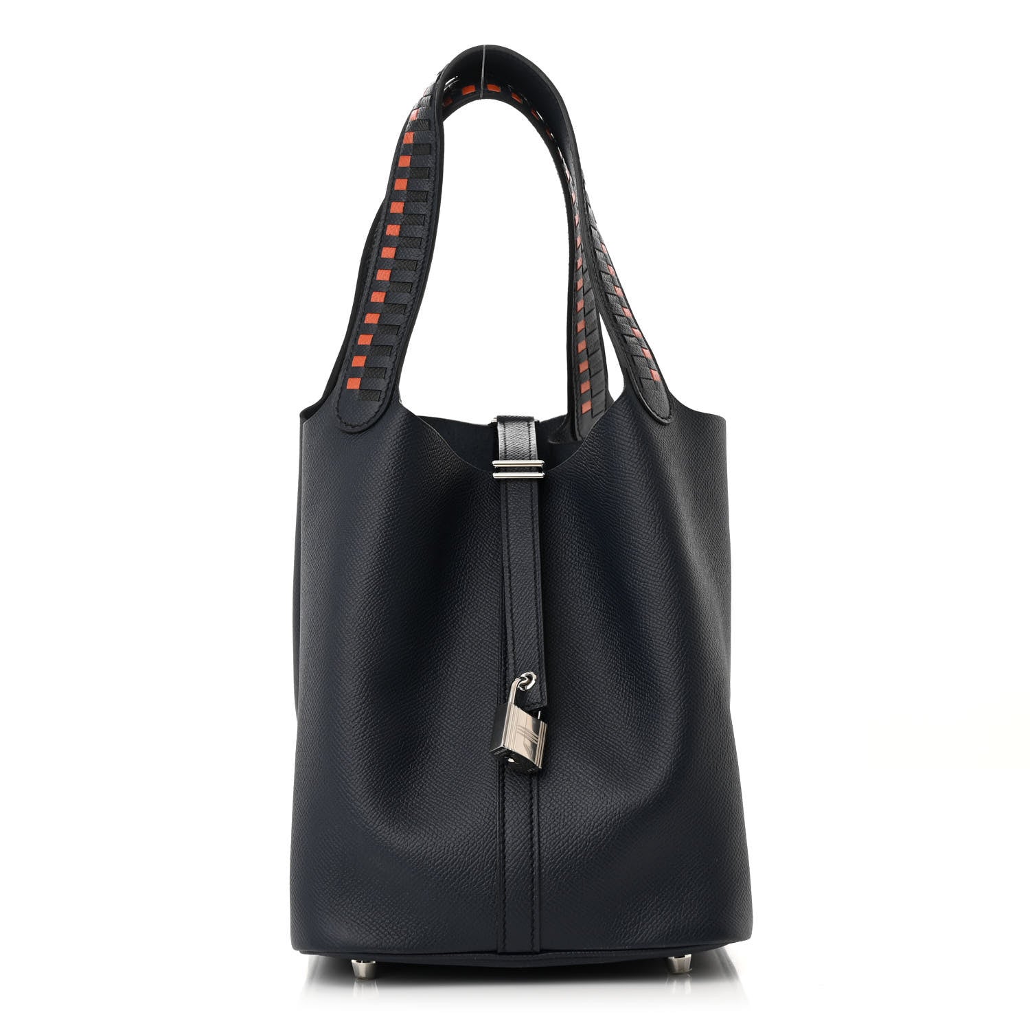 Hermes Epsom Tressage De Cuir Picotin Lock 22 MM Bleu Indigo Black Terre Battue 1 of 10