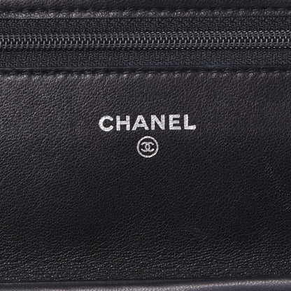 Chanel Patent Quilted Wallet On Chain WOC Black 6 of 8