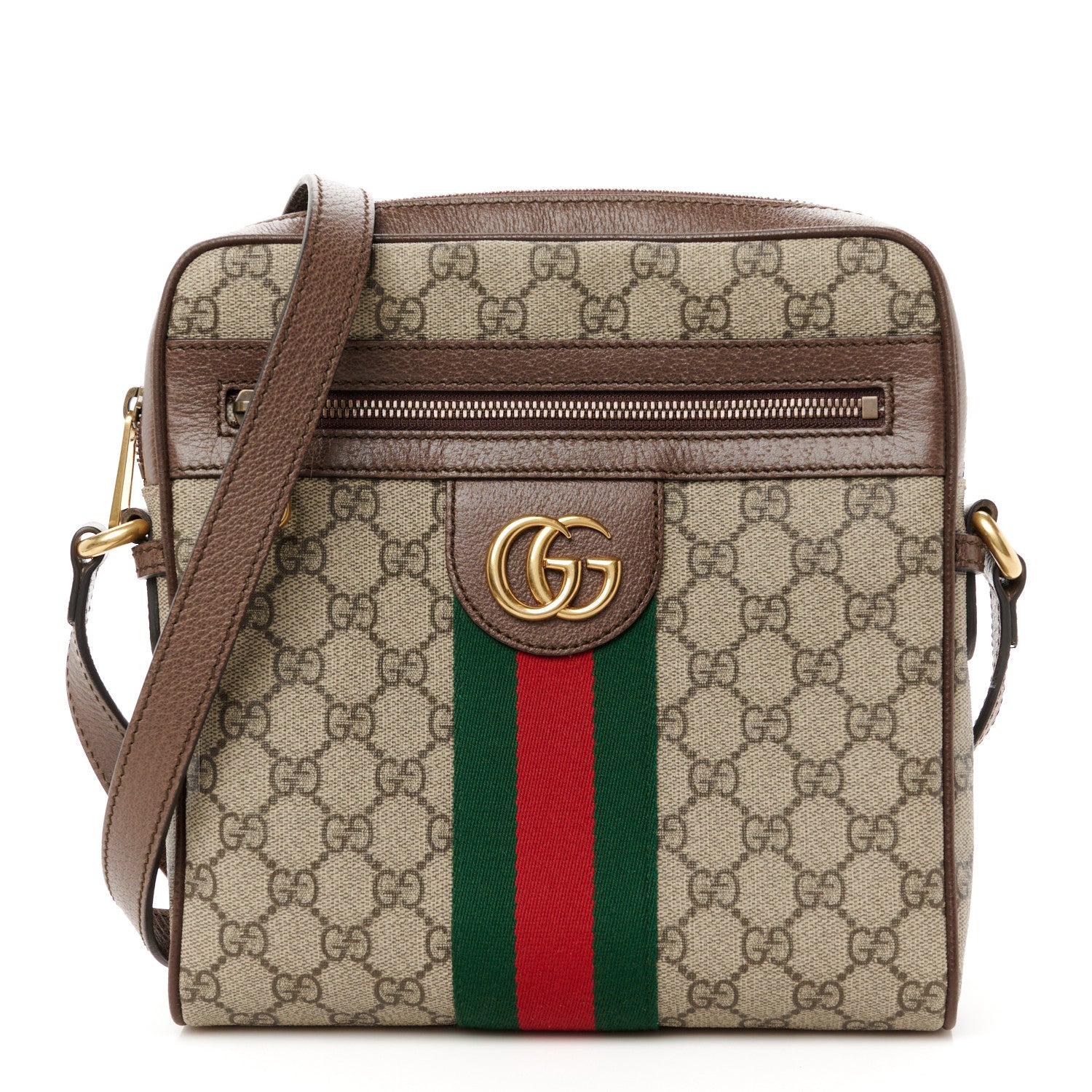 Gucci GG Supreme Monogram Web Small Ophidia Messenger Bag Brown 1 of 13