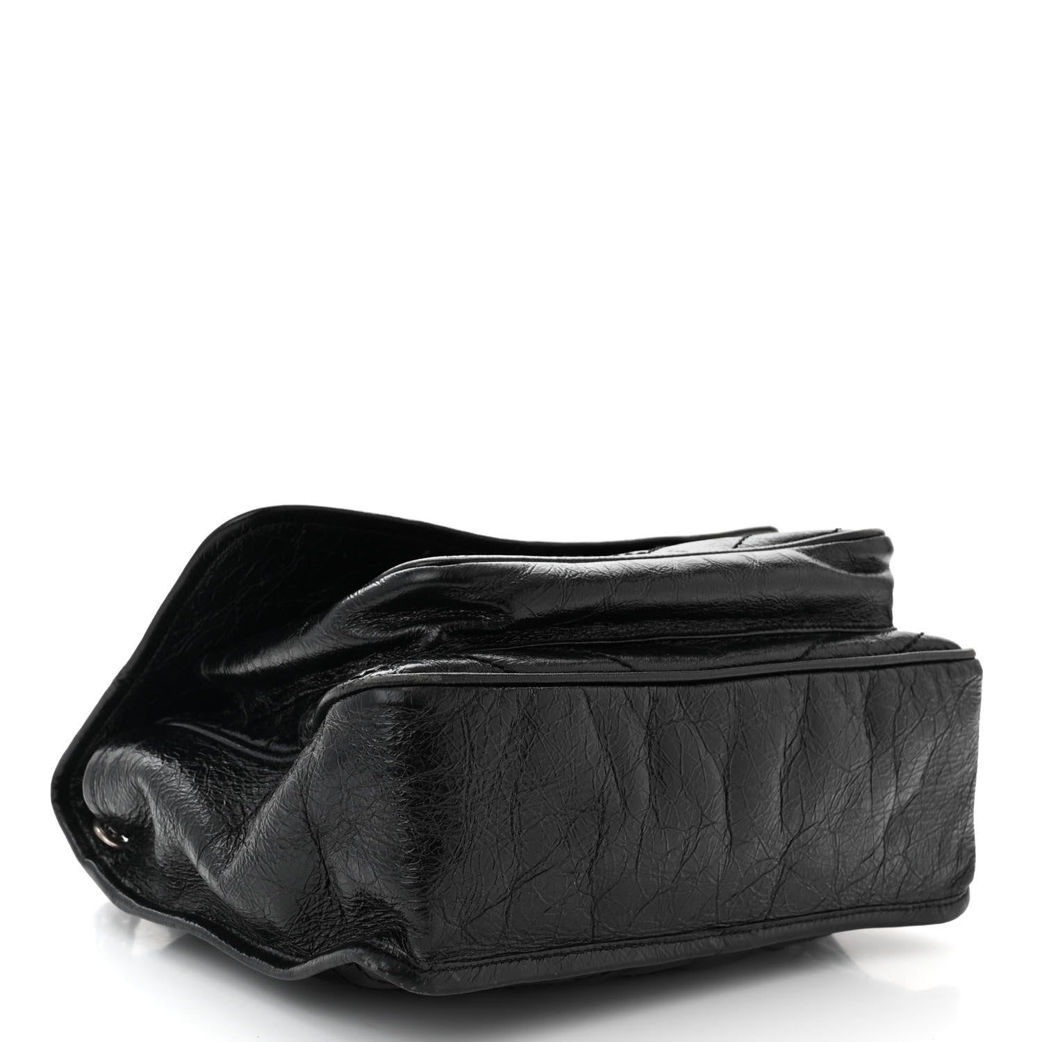 Saint Laurent Crinkled Calfskin Matelasse Monogram Medium Niki Chain Satchel Black 4 of 11