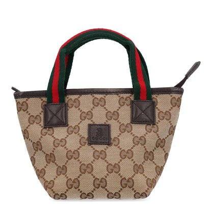 Gucci Children's Monogram GG Web Mini Tote Dark Brown 1 of 11