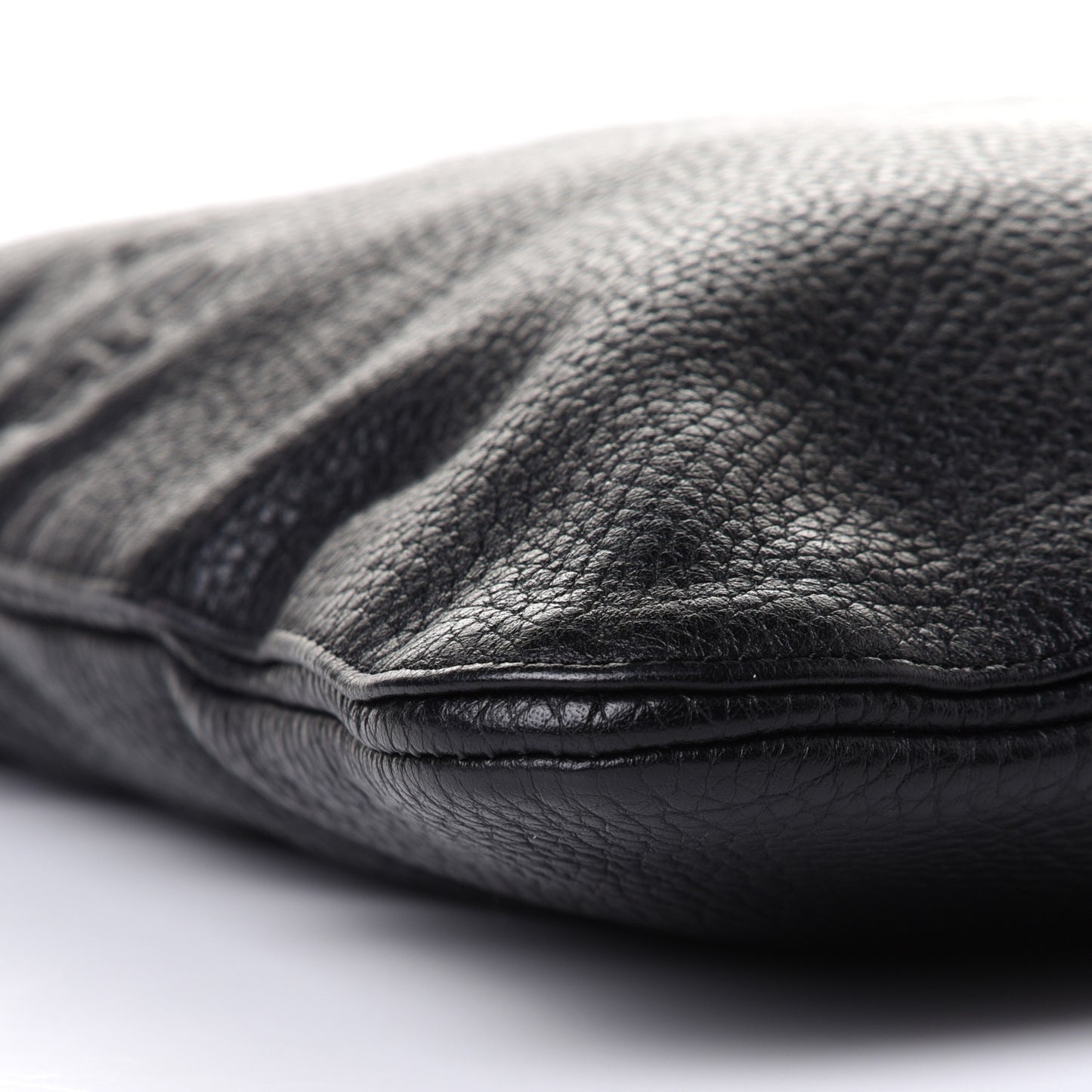 Pebbled Calfskin Large HDG Flat Tote Black