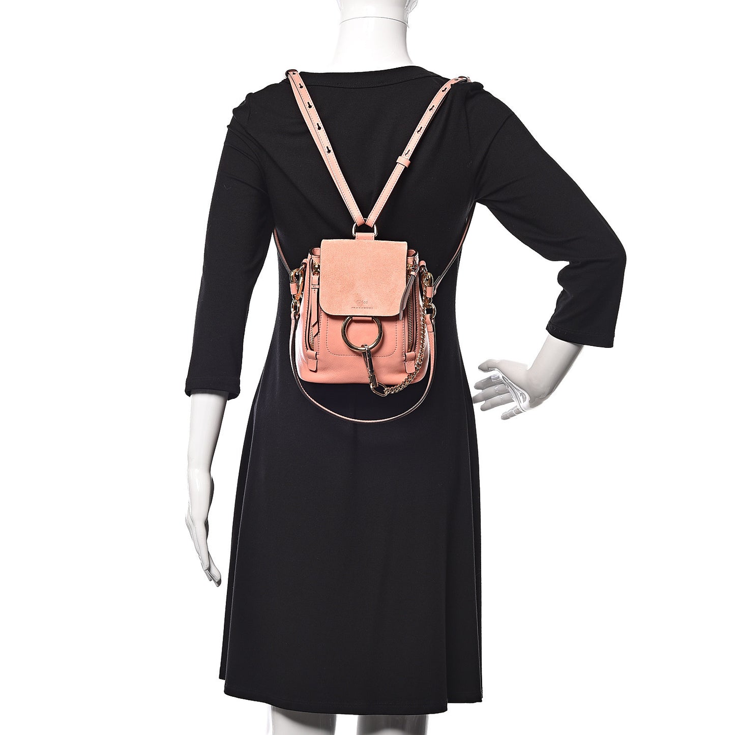 Suede Calfskin Mini Faye Backpack Ideal Blush