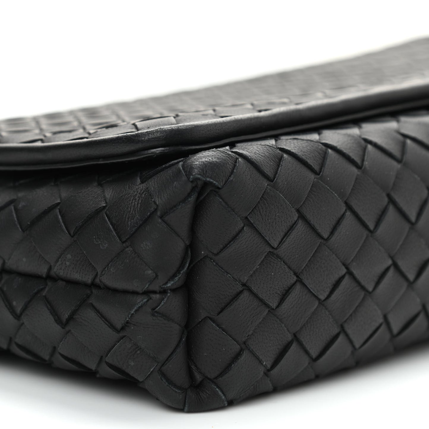 Nappa Intrecciato Crossbody Flap Black