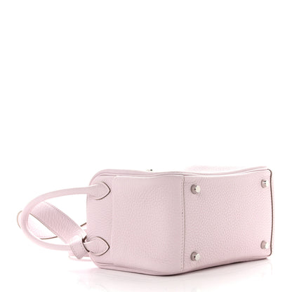 Hermes Taurillon Clemence Verso Mini Lindy 20 Mauve Pale Mushroom 4 of 11