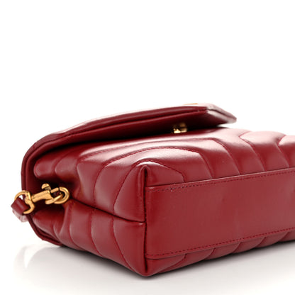 Saint Laurent Calfskin Y Quilted Monogram Toy Loulou Crossbody Bag Rouge 8 of 11