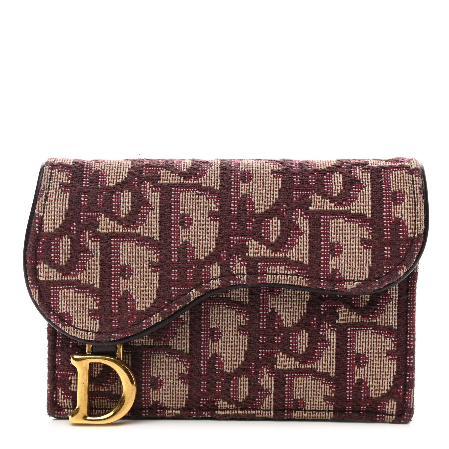 Christian Dior Oblique Saddle Card Holder Bordeaux 1 of 7