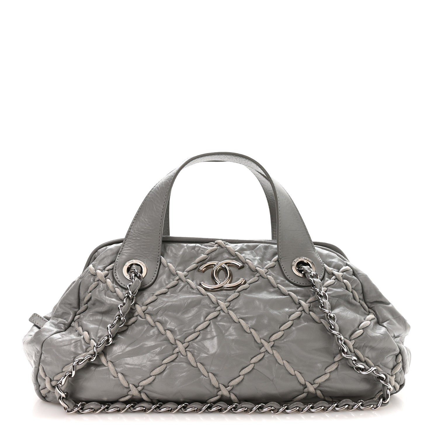 Chanel Calfskin Ultra Stitch Bowler Grey 1 of 11