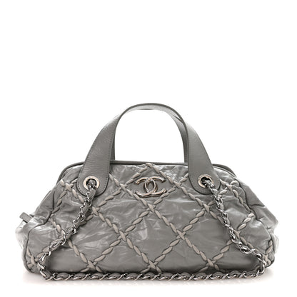 Chanel Calfskin Ultra Stitch Bowler Grey 1 of 11
