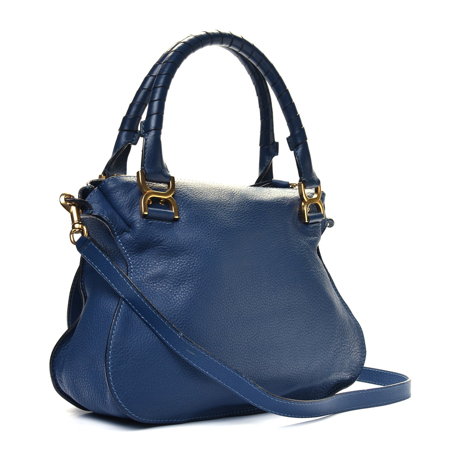 Chloe Calfskin Medium Marcie Satchel Royal Navy 2 of 7