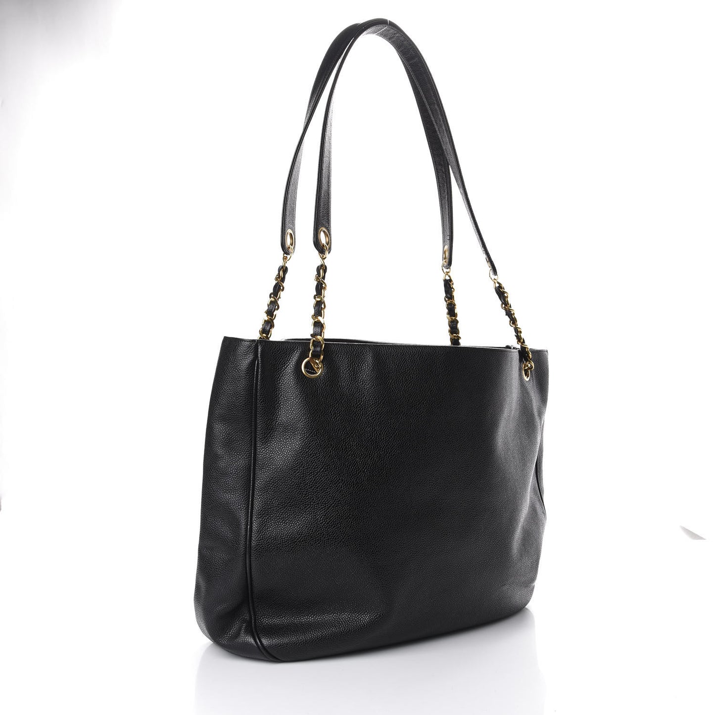Caviar Large CC Shoulder Bag Black