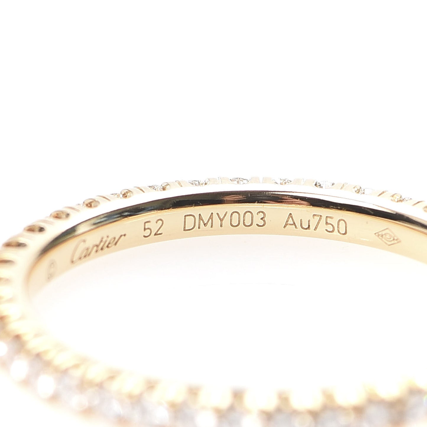 18K Yellow Gold Diamond 2mm Etincelle de Wedding Band Ring 52 6