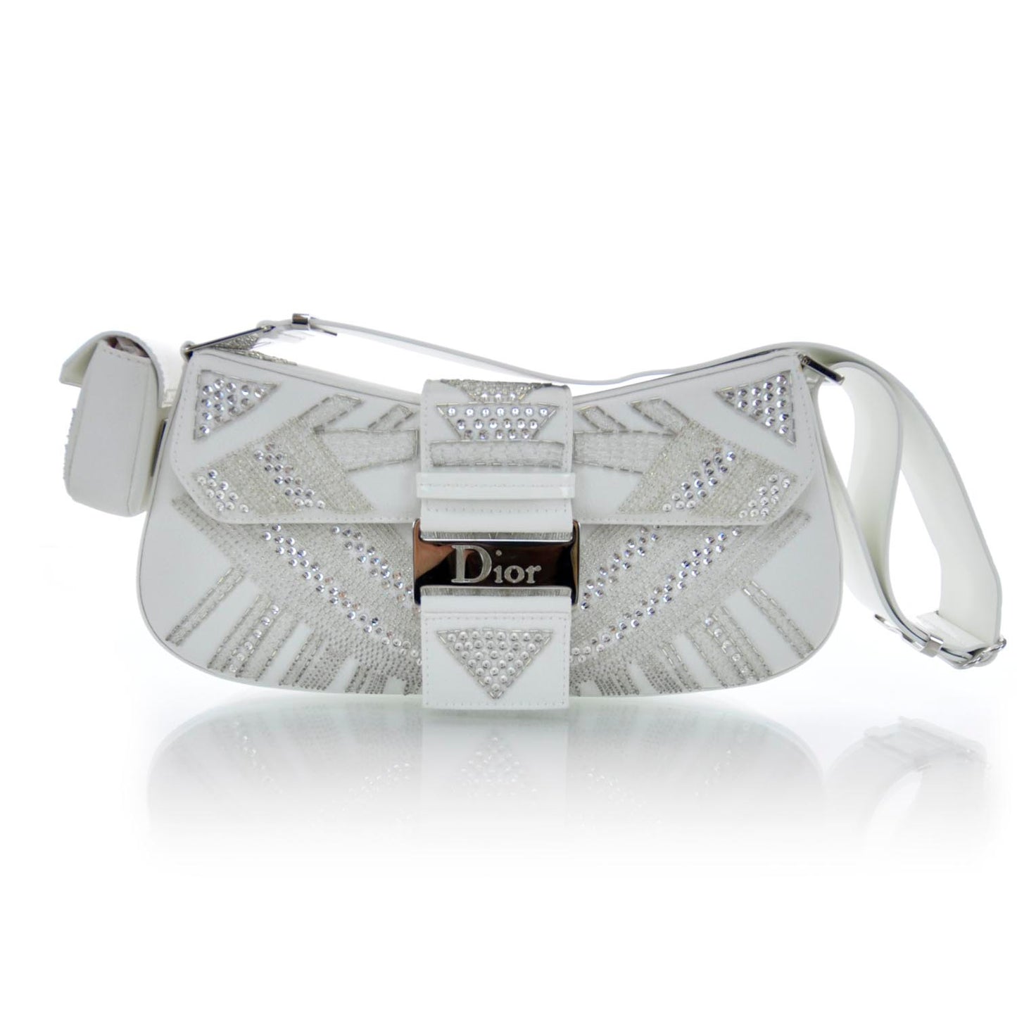 Beaded Sequin Street Chic Columbus Avenue Bag White