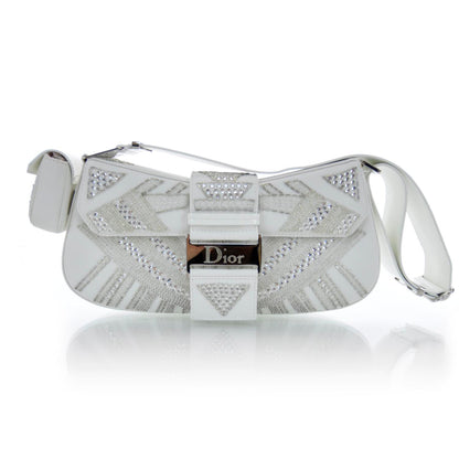 Christian Dior Beaded Sequin Street Chic Columbus Avenue Bag White 1 of 11