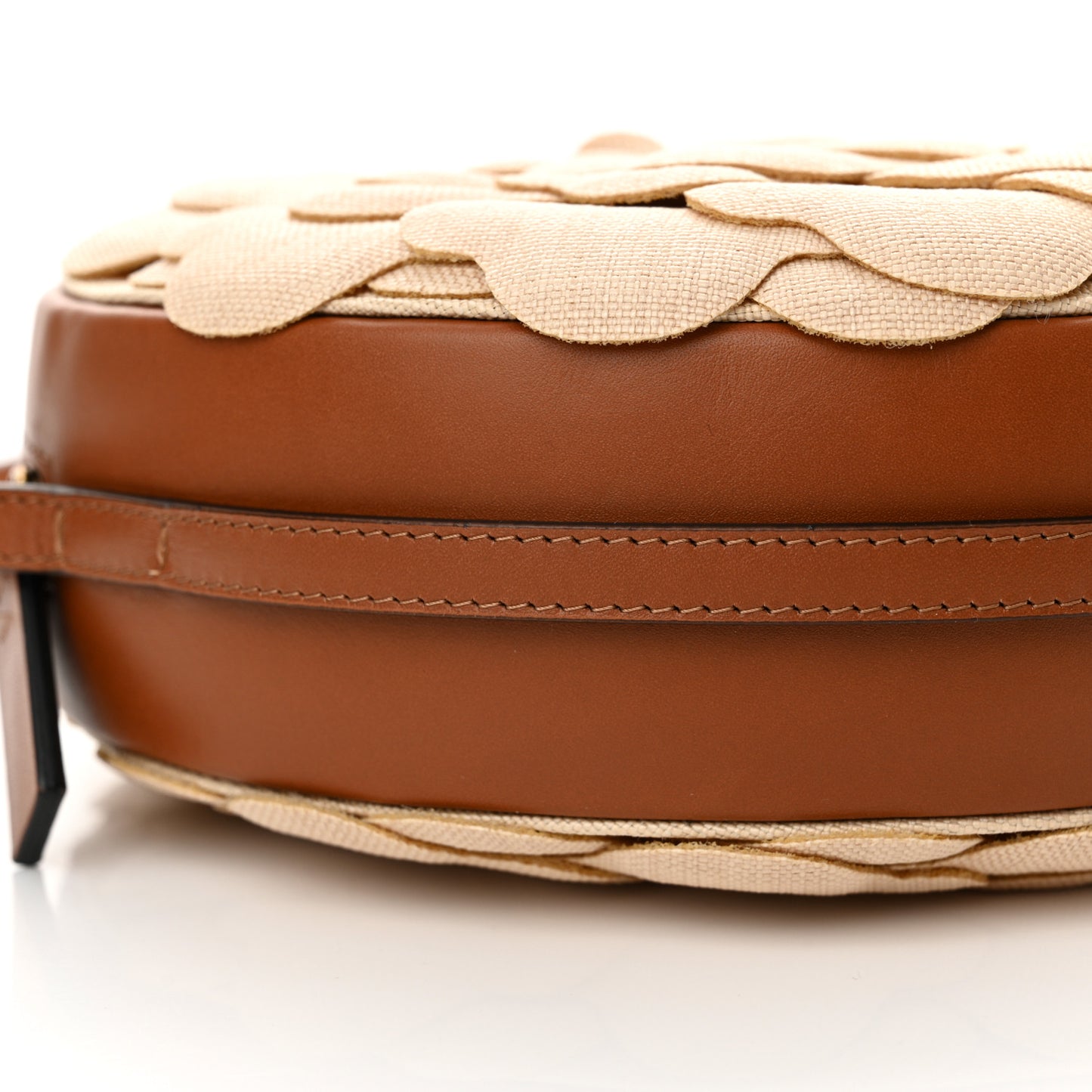 Canvas Calfskin Atelier 03 Rose Edition Round Crossbody Bag Natural