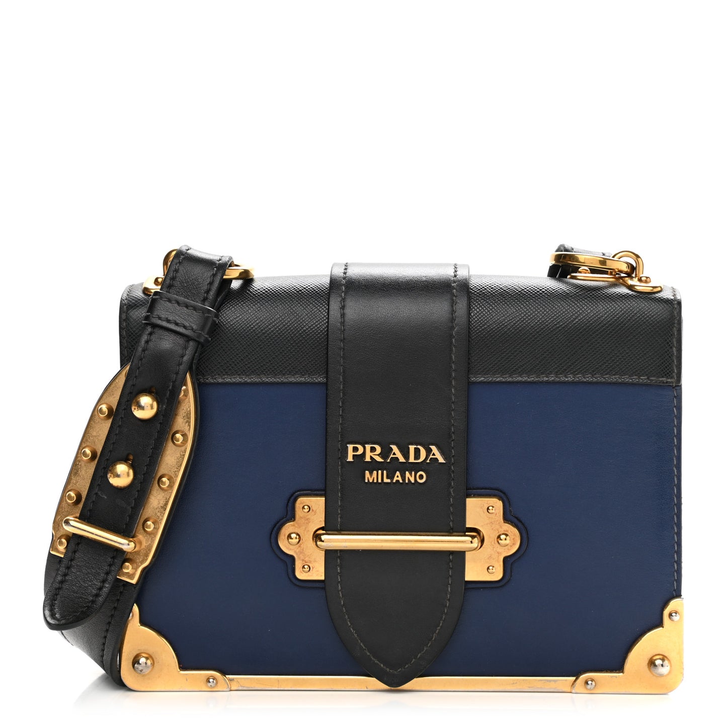 City Calf Saffiano Cahier Bag Bluette Black