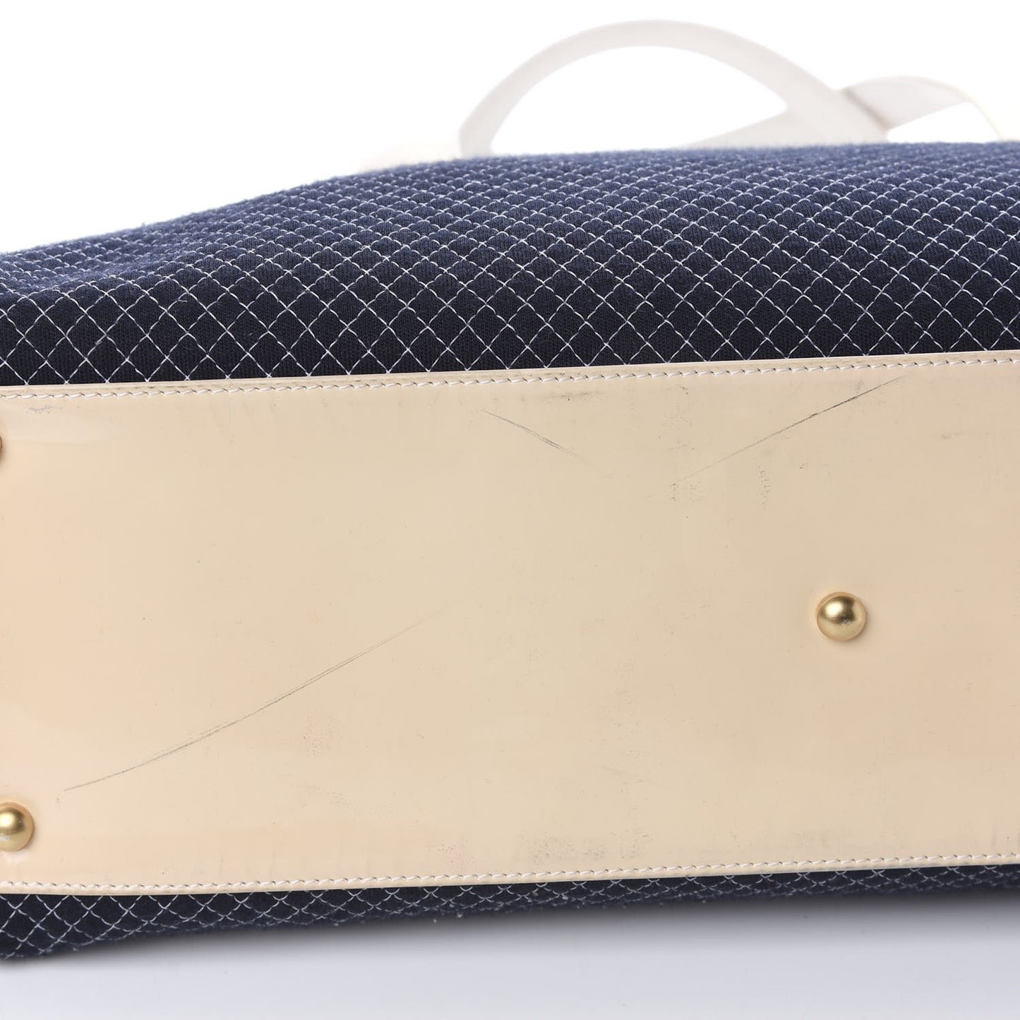 Patent Jersey Quilted Bowler Navy Blue
