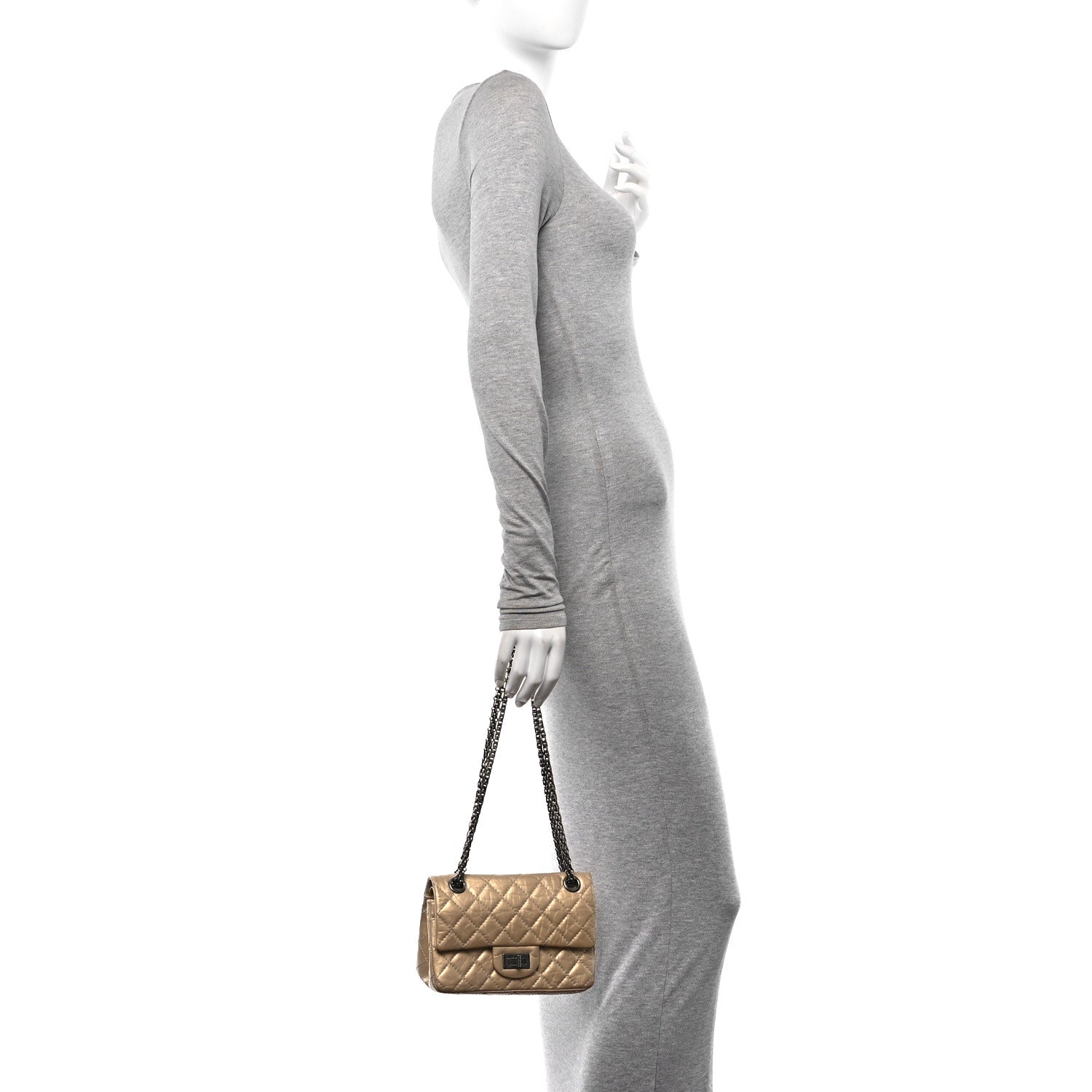 Chanel Metallic Calfskin Quilted 2.55 Reissue 224 Flap Gold 2 of 10
