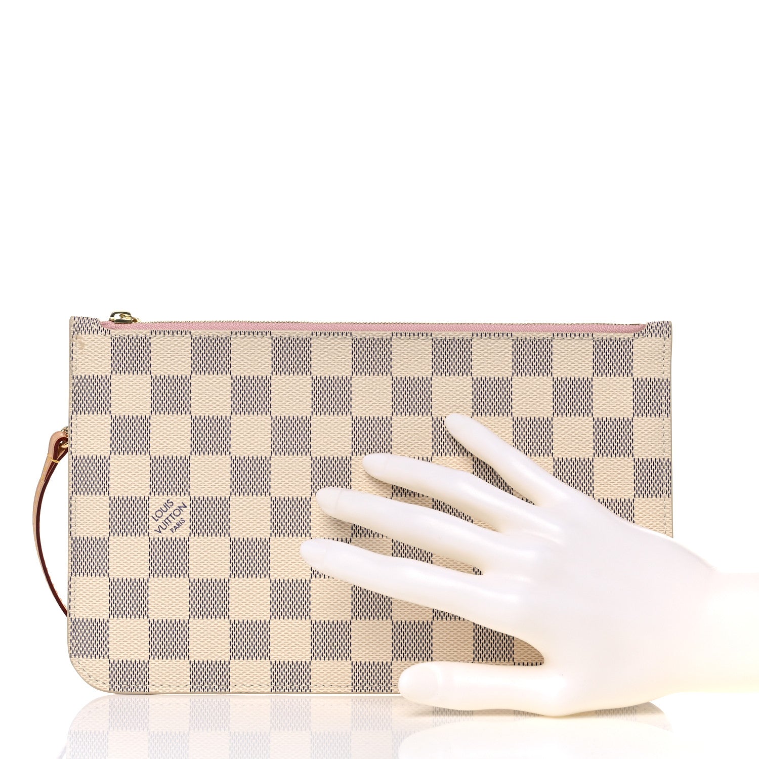 Louis Vuitton Damier Azur Neverfull MM GM Pochette Rose Ballerine 2 of 8