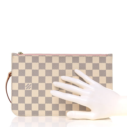 Louis Vuitton Damier Azur Neverfull MM GM Pochette Rose Ballerine 2 of 8